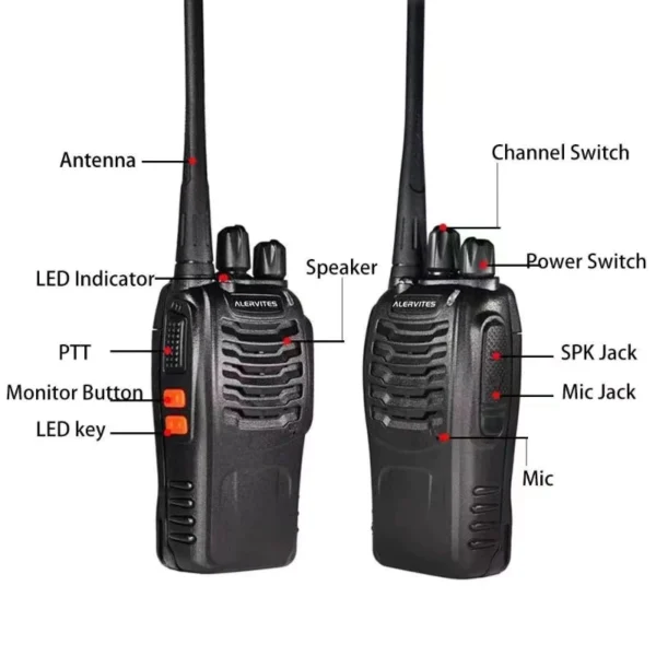 4 PCS ALERVITES PM 88NRF Walkie Talkie