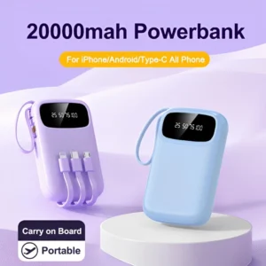 Random Digital Display Power Bank With Cable