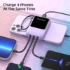 Random Mini Powerbank 100000mAh 20000mAh 4 Cables