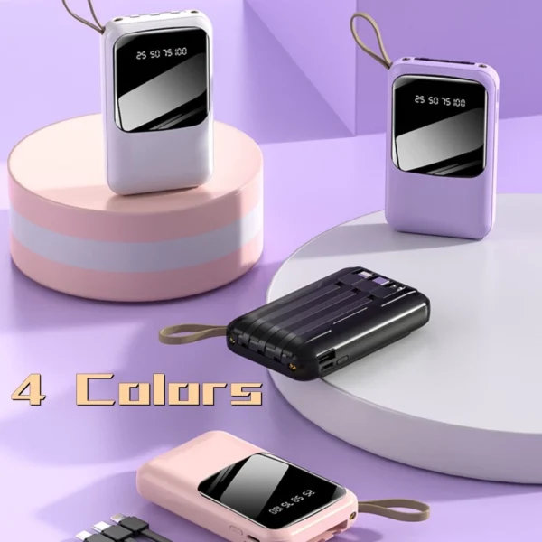 Random Mini Powerbank 100000mAh 20000mAh 4 Cables
