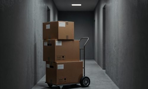 boxes-cart-concrete-corridor
